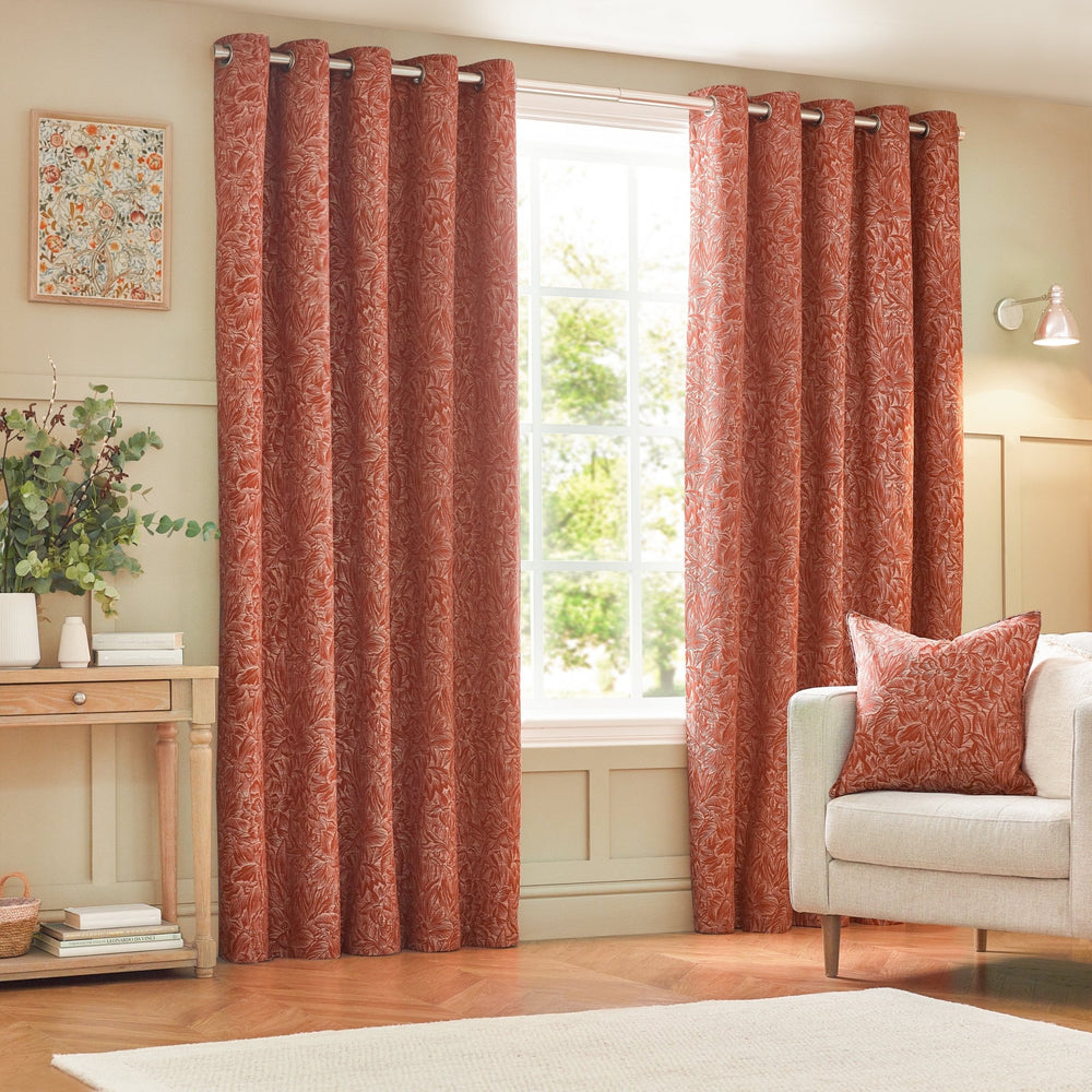 Grantley 167x137 Eyelet Curtains Brick - Canwell Interiors Limited - Riva