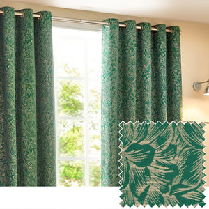 Grantley 167x137 Eyelet Curtains Emerald - Canwell Interiors Limited - Riva