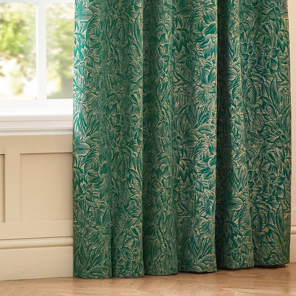 Grantley 167x137 Eyelet Curtains Emerald - Canwell Interiors Limited - Riva