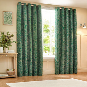 Grantley 167x137 Eyelet Curtains Emerald - Canwell Interiors Limited - Riva