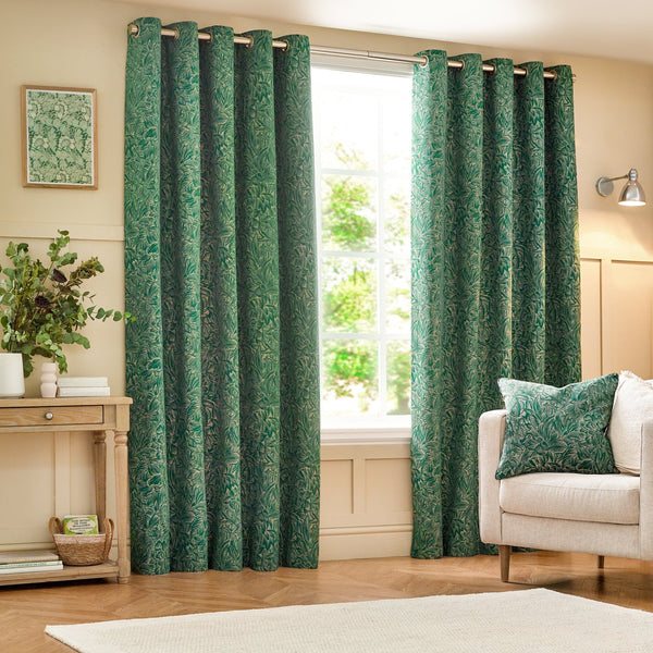 Grantley 167x182 Eyelet Curtains Emerald - Canwell Interiors Limited - Riva