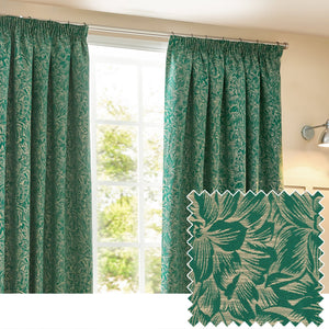 Grantley 167x228 Pencil Pleat Curtains Emerald - Canwell Interiors Limited - Riva