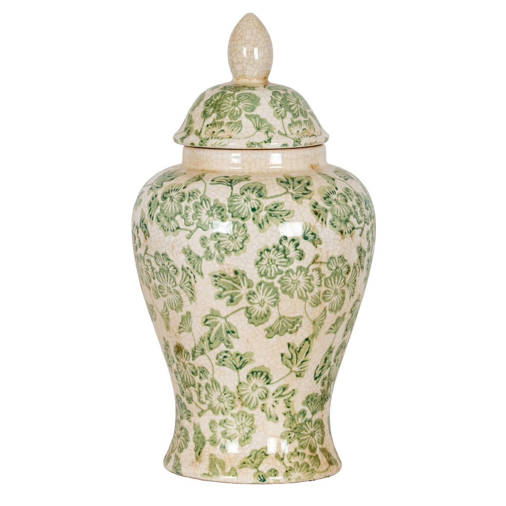 Green Clover Ceramic Ginger Jar - Canwell Interiors Limited - Hills