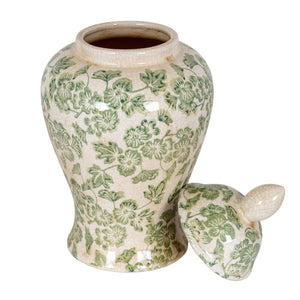 Green Clover Ceramic Ginger Jar - Canwell Interiors Limited - Hills