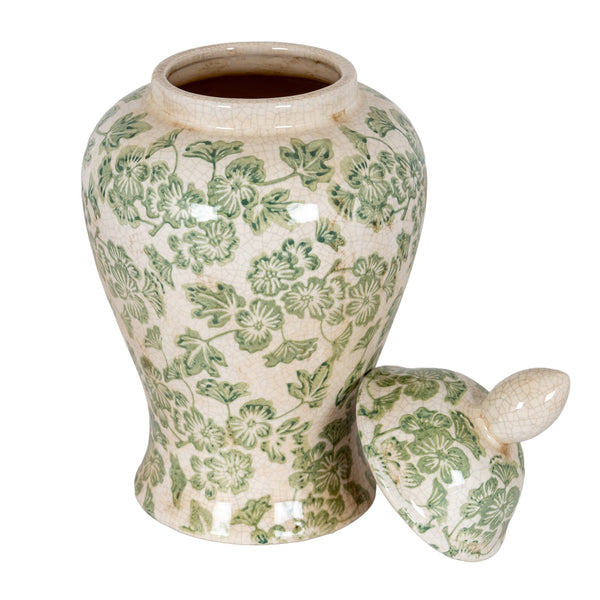 Green Clover Ceramic Ginger Jar - Canwell Interiors Limited - Hills