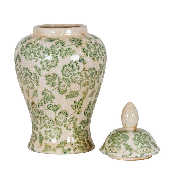 Green Clover Ceramic Ginger Jar - Canwell Interiors Limited - Hills
