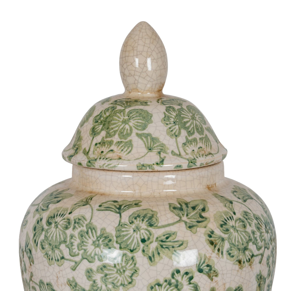 Green Clover Ceramic Ginger Jar - Canwell Interiors Limited - Hills