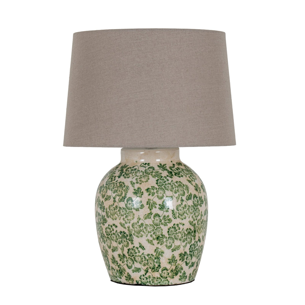 Green Clover Ceramic Pot Lamp - Canwell Interiors Limited - Hills