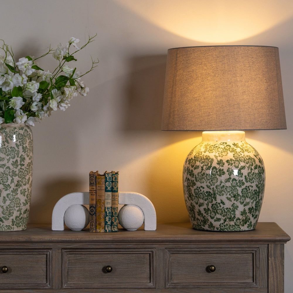 Green Clover Ceramic Pot Lamp - Canwell Interiors Limited - Hills
