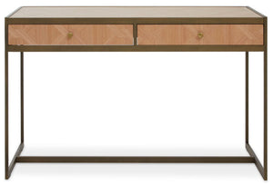 Grenoble Oak Veneer 2 Drawer Desk - Canwell Interiors Limited - Xshowhome