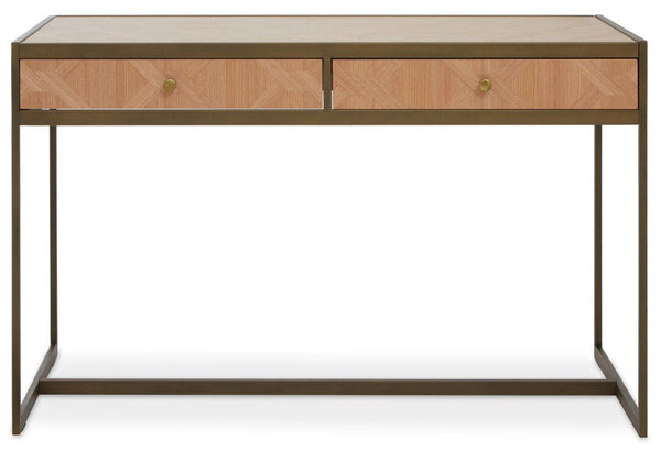 Grenoble Oak Veneer 2 Drawer Desk - Canwell Interiors Limited - Xshowhome
