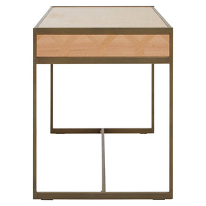 Grenoble Oak Veneer 2 Drawer Desk - Canwell Interiors Limited - Xshowhome
