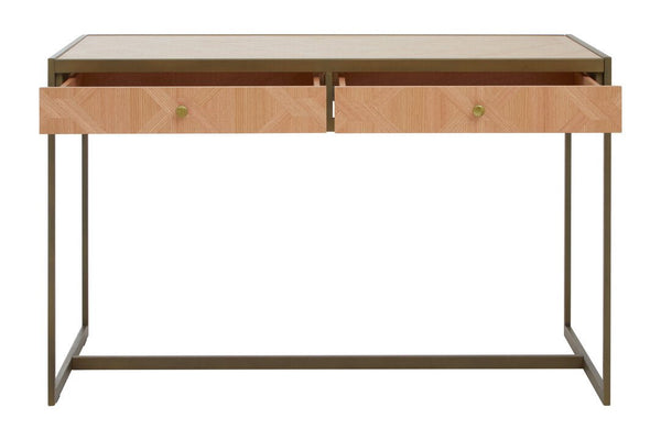 Grenoble Oak Veneer 2 Drawer Desk - Canwell Interiors Limited - Xshowhome