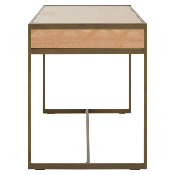 Grenoble Oak Veneer 2 Drawer Desk - XShowhome Limited - Xshowhome
