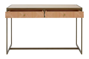 Grenoble Oak Veneer 2 Drawer Desk - XShowhome Limited - Xshowhome