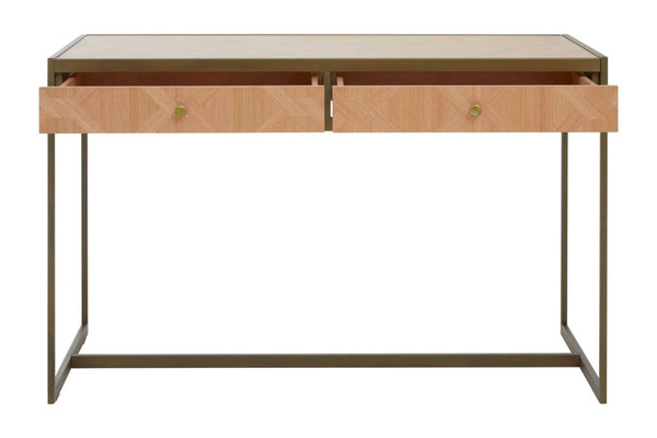 Grenoble Oak Veneer 2 Drawer Desk - XShowhome Limited - Xshowhome