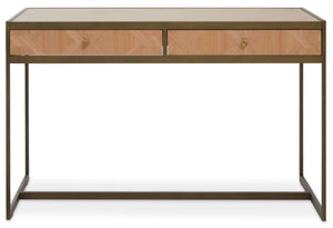 Grenoble Oak Veneer 2 Drawer Desk - XShowhome Limited - Xshowhome