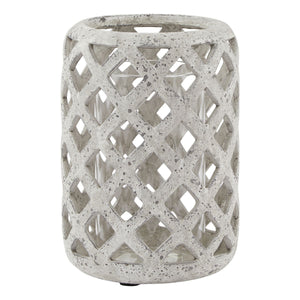Grey Stone Effect Hurricane Lantern - Canwell Interiors Limited - Hills