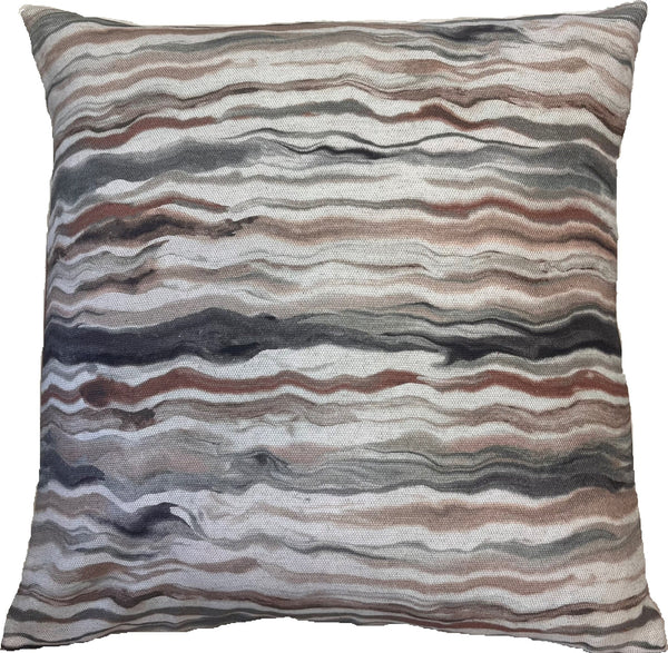 Hand Printed Abstractlines on Linen 50x50 - Canwell Interiors Limited - Malini