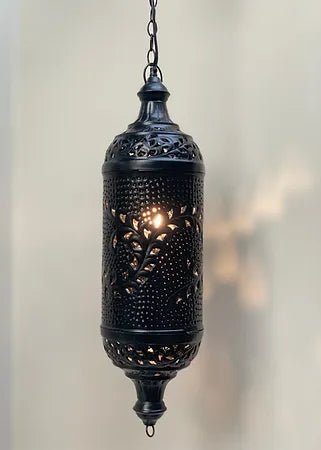 Hanging Embossed Lantern Black - Canwell Interiors Limited - Wilde Java