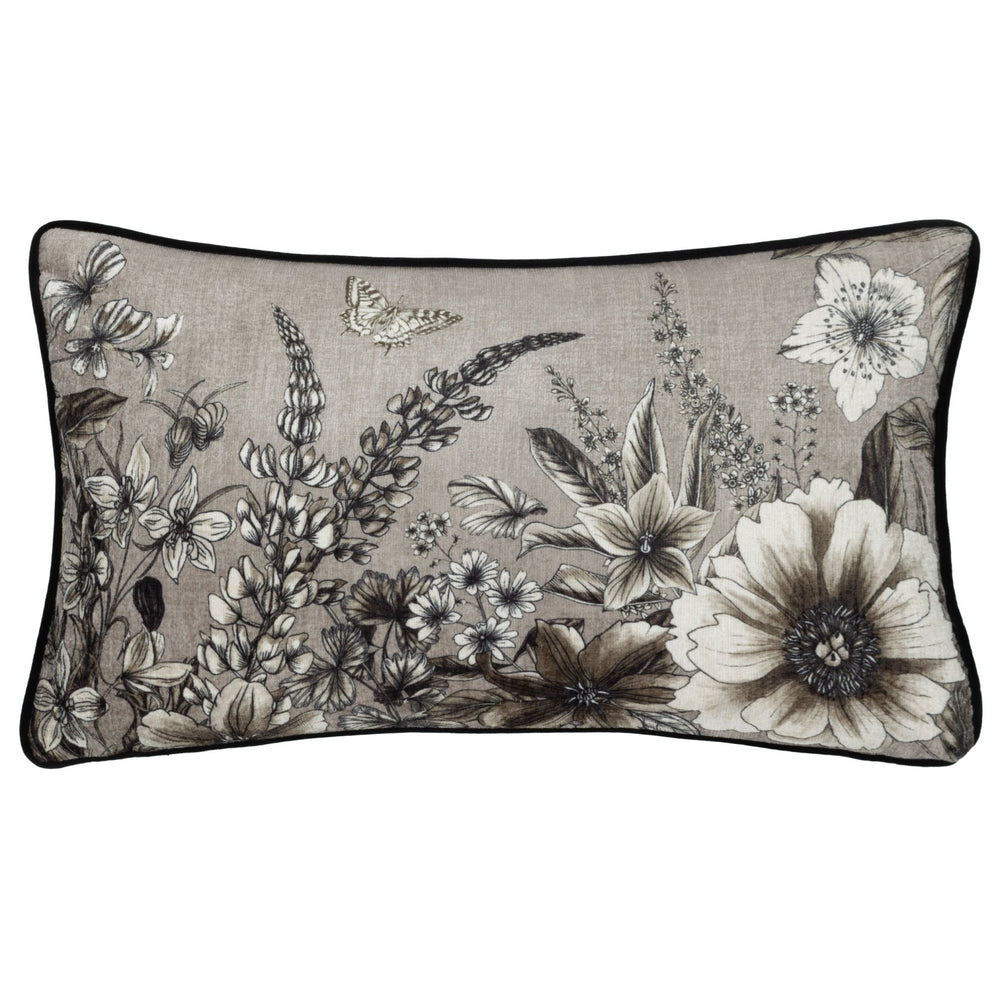 Harlington Gardenia 30x50 Feather Filled Cushion Sepia - Canwell Interiors Limited - Riva