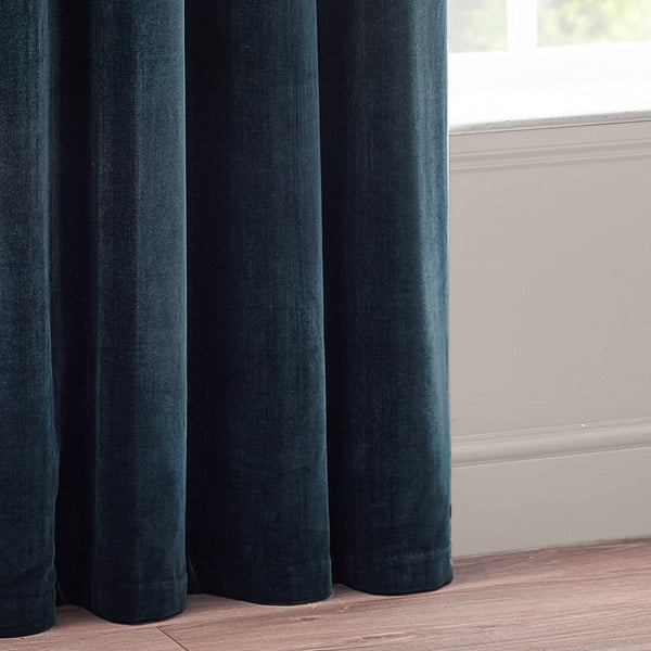Heavy Chenille 117x137 Eyelet Curtain Navy - Canwell Interiors Limited - Riva
