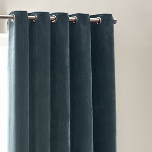 Heavy Chenille 117x183 Eyelet Curtain Marine - Canwell Interiors Limited - Riva