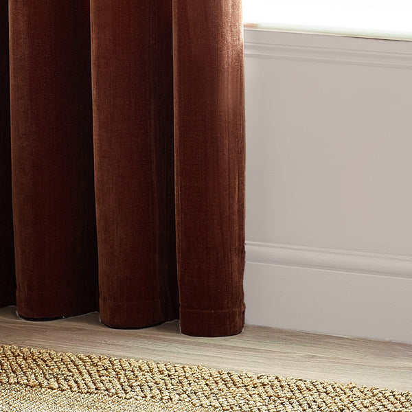 Heavy Chenille 117x183 Eyelet Curtain Nutmeg - Canwell Interiors Limited - Riva