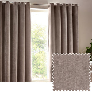 Heavy Chenille 168x229 Eyelet Curtain Greige - Canwell Interiors Limited - Riva