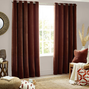 Heavy Chenille 168x229 Eyelet Curtain Nutmeg - Canwell Interiors Limited - Riva