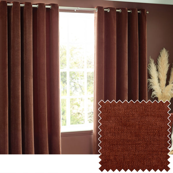 Heavy Chenille 168x229 Eyelet Curtain Nutmeg - Canwell Interiors Limited - Riva