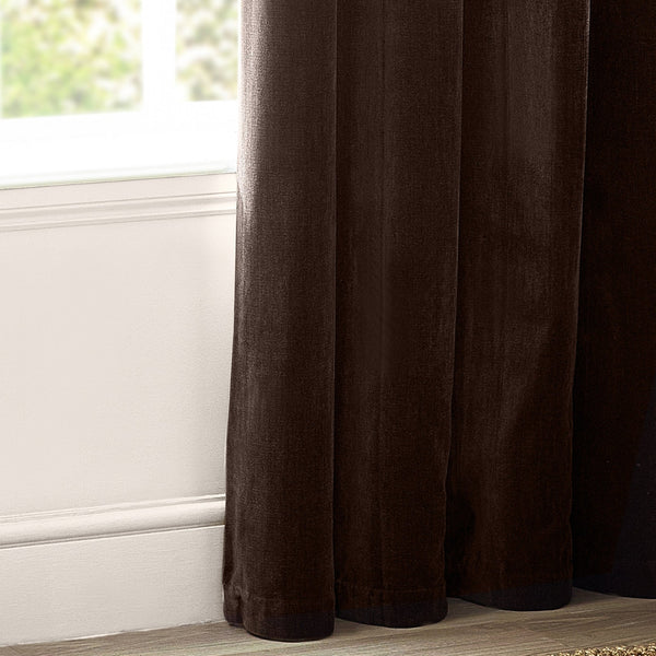 Heavy Chenille 229x137 Eyelet Curtain Brown - Canwell Interiors Limited - Riva