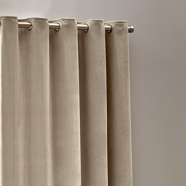 Heavy Chenille 229x137 Eyelet Curtain Natural - Canwell Interiors Limited - Riva