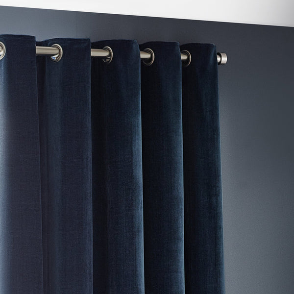 Heavy Chenille 229x137 Eyelet Curtain Navy - Canwell Interiors Limited - Riva