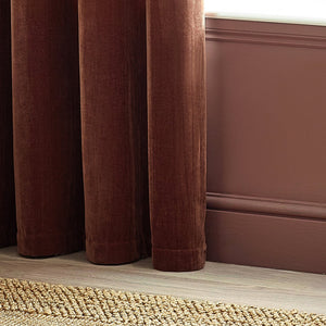 Heavy Chenille 229x137 Eyelet Curtain Nutmeg - Canwell Interiors Limited - Riva