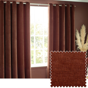 Heavy Chenille 229x137 Eyelet Curtain Nutmeg - Canwell Interiors Limited - Riva