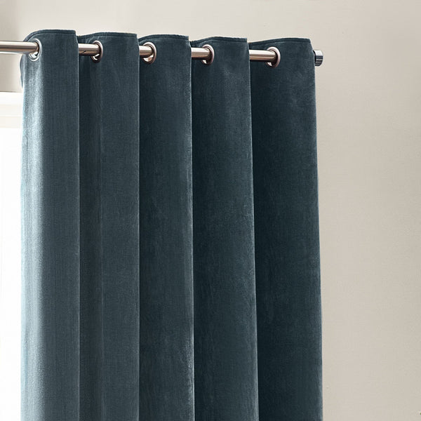 Heavy Chenille 229x183 Eyelet Curtain Marine - Canwell Interiors Limited - Riva