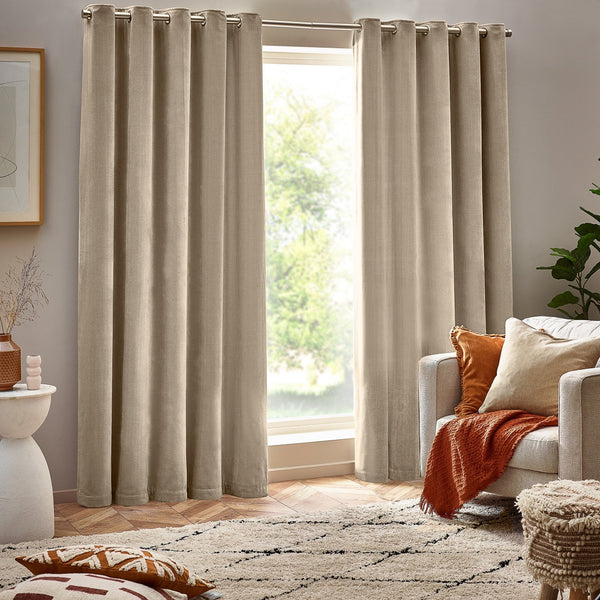 Heavy Chenille 229x183 Eyelet Curtain Natural - Canwell Interiors Limited - Riva