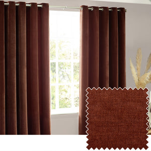 Heavy Chenille 229x183 Eyelet Curtain Nutmeg - Canwell Interiors Limited - Riva