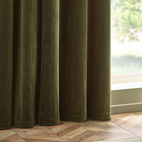 Heavy Chenille 229x183 Eyelet Curtain Olive - Canwell Interiors Limited - Riva