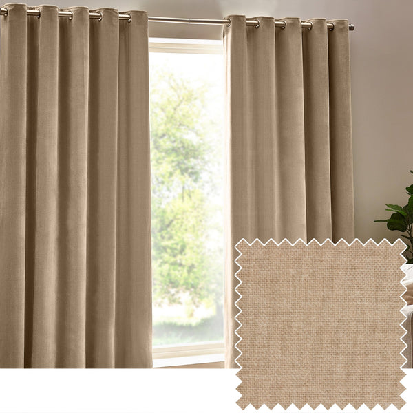 Heavy Chenille 229x229 Eyelet Curtain Natural - Canwell Interiors Limited - Riva