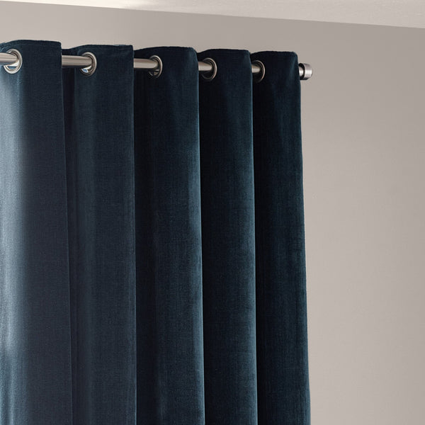 Heavy Chenille 229x229 Eyelet Curtain Navy - Canwell Interiors Limited - Riva