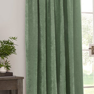 Heavy Chenille 229x229 Pencil Pleat Curtain Eucalyptus - XShowhome Limited - Riva