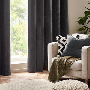 Heavy Chenille 50x50 Feather Filled Cushion Charcoal - Canwell Interiors Limited - Riva