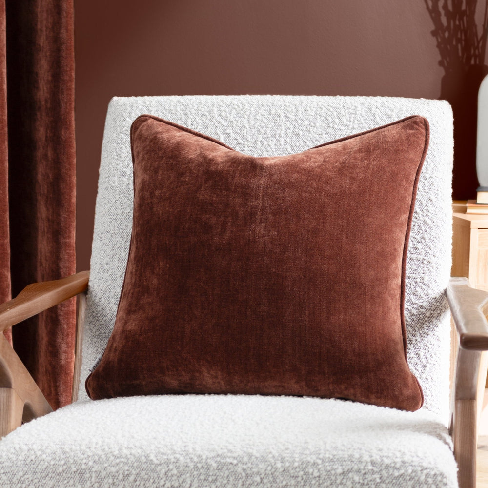 Heavy Chenille 50x50 Feather Filled Cushion Nutmeg - XShowhome Limited - Riva