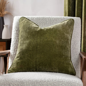 Heavy Chenille 50x50 Feather Filled Cushion Olive - XShowhome Limited - Riva