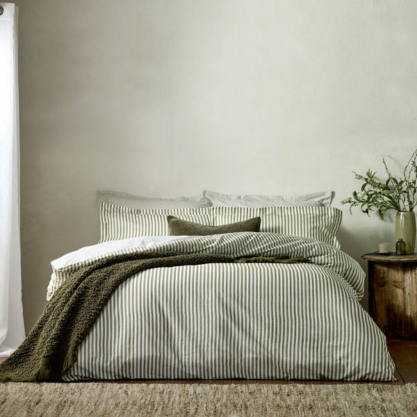 Hebden King Size Duvet Set Olive - Canwell Interiors Limited - Riva