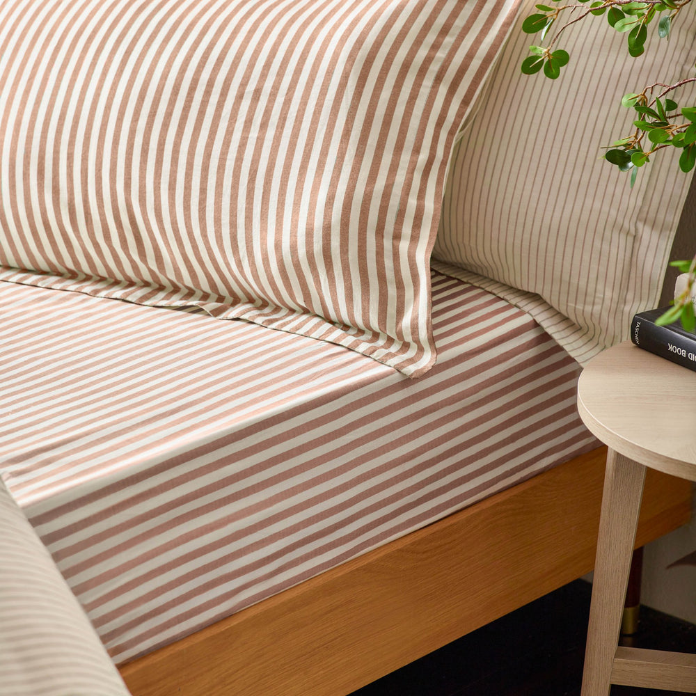 Hebden/barton Double Fitted Sheet Pecan - Canwell Interiors Limited - Riva