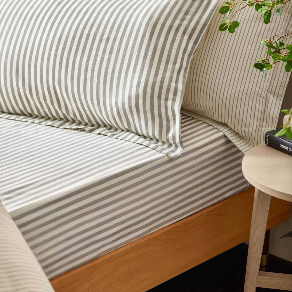 Hebden/barton King Size Fitted Sheet Grey - Canwell Interiors Limited - Riva