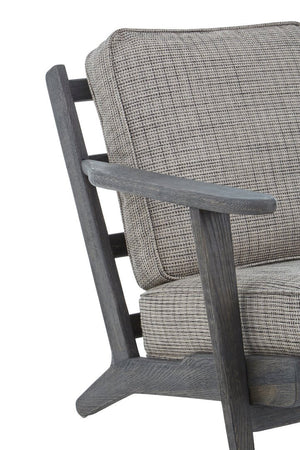 Hector Tweed Armchair With Black Oak Wood Frame - Canwell Interiors Limited - Xshowhome